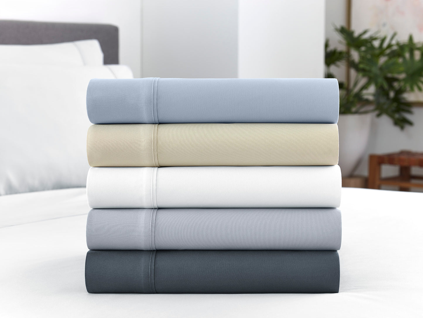 Six Piece Silver Microfiber Queen Sheet Set-4